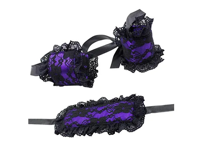 Lace Dreams Blindfold & Cuffs Set - Puppy's Aesthetics