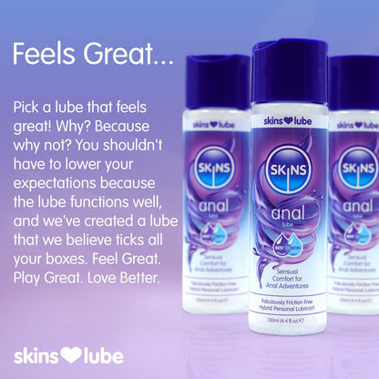 Skins Anal Hybrid Silicone and Water Based Lubricant 4.4 Fl Oz