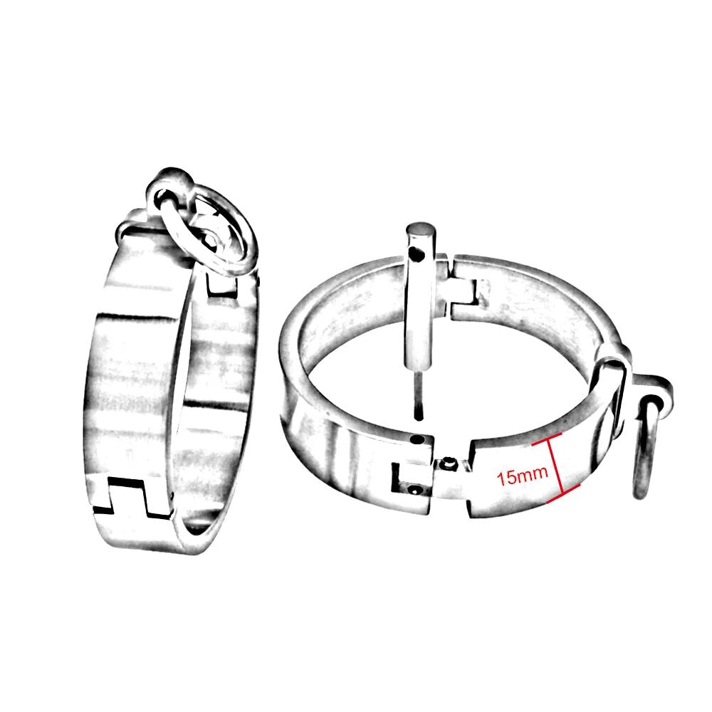 2Pcs Handcrafted Stainless Steel Lock Cuffs Puppy's Aesthetics