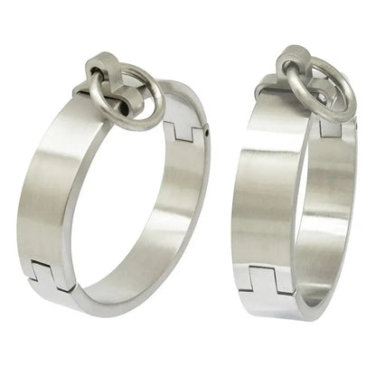 2Pcs Handcrafted Stainless Steel Lock Cuffs Puppy's Aesthetics