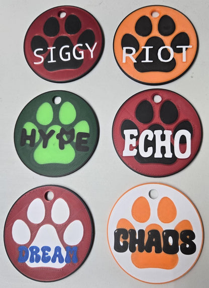 🐾 High Tech: 3D Printed Puppy Paw Name Badges (Includes NFC Chip)