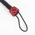 Thorned Obedience Rose Whip – Black & Red Leather