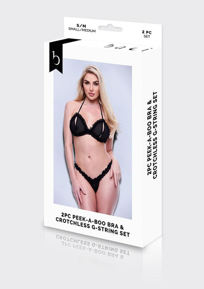 2pc Peek-A-Boo Bra and Crotchless G-String