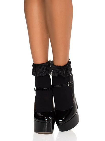 Diem Lace Ruffle Anklet Socks - Puppy's Aesthetics