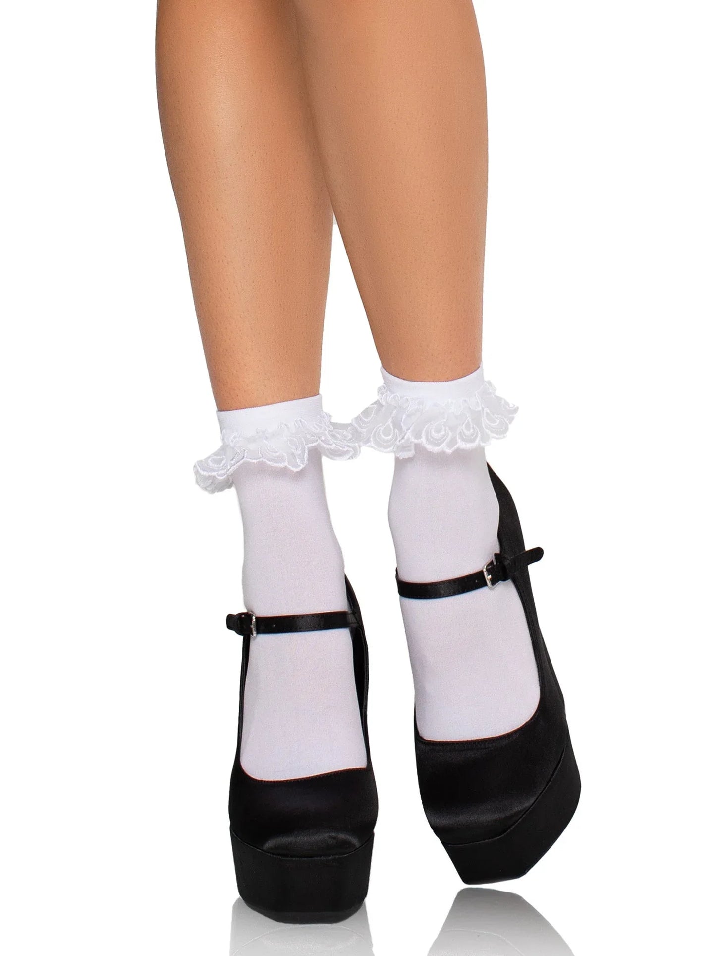 Diem Lace Ruffle Anklet Socks - Puppy's Aesthetics