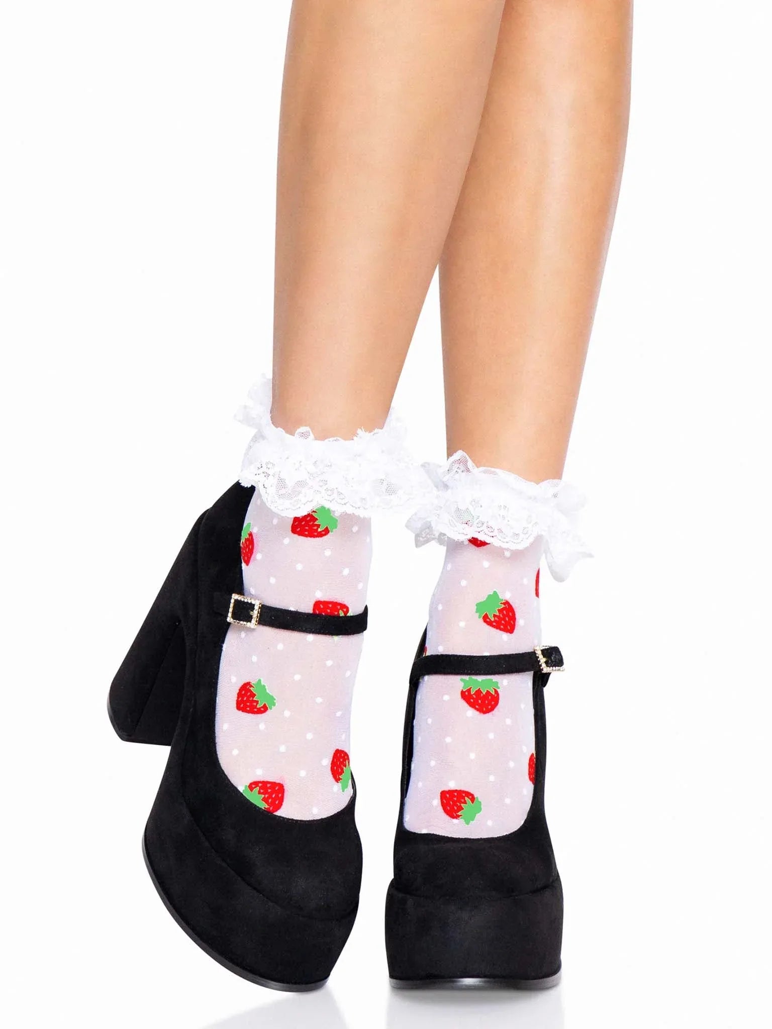 Cute Lil Strawberry Ruffle Anklets - Puppy's Aesthetics