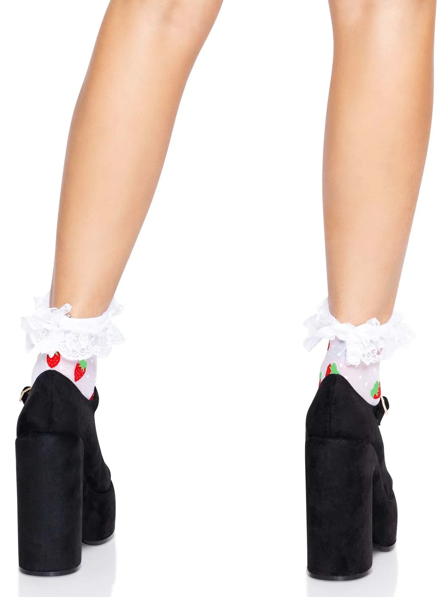 Cute Lil Strawberry Ruffle Anklets - Puppy's Aesthetics