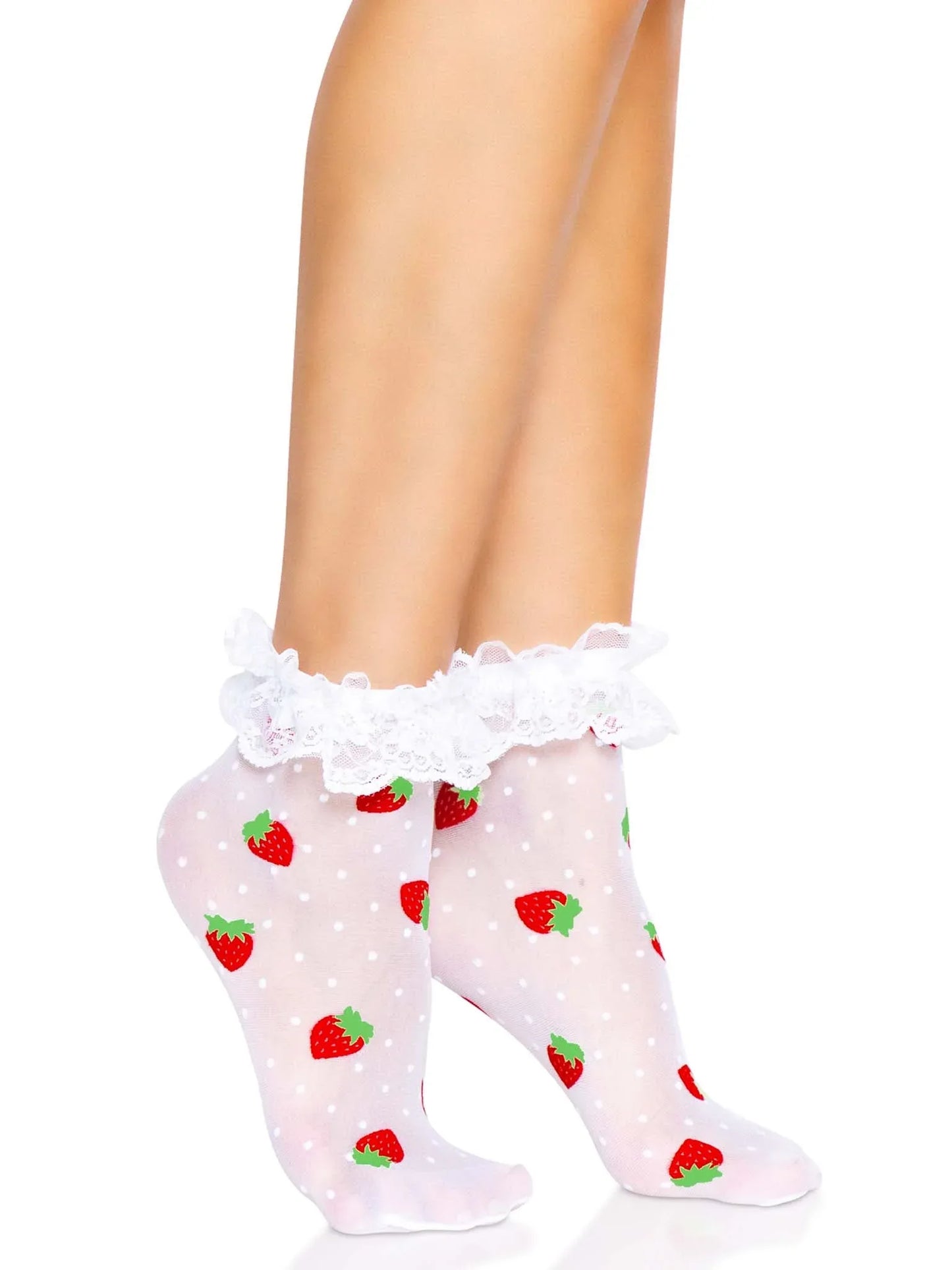 Cute Lil Strawberry Ruffle Anklets - Puppy's Aesthetics