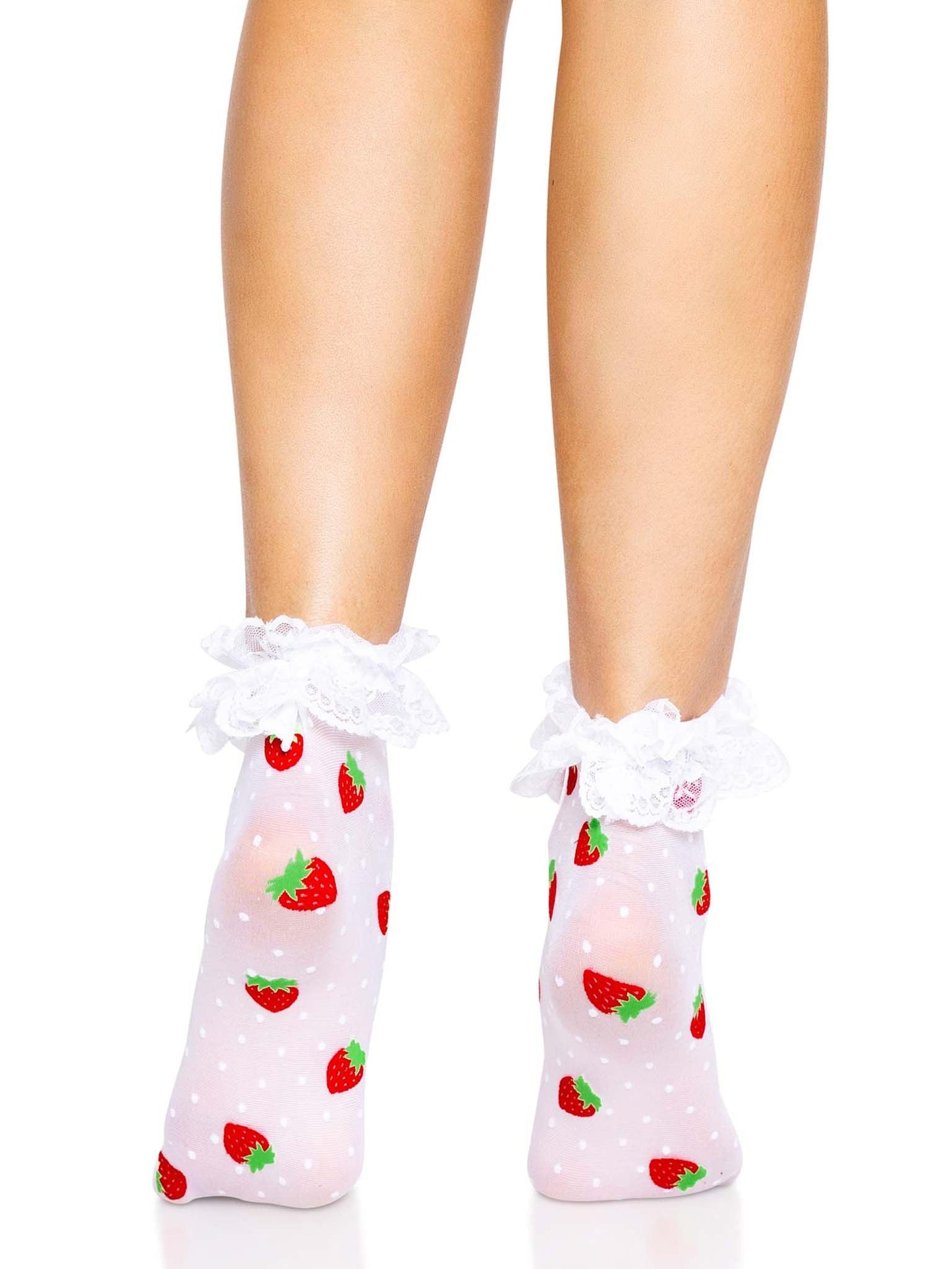 Cute Lil Strawberry Ruffle Anklets - Puppy's Aesthetics