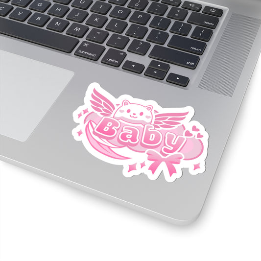 Kawaii Pink Baby Kiss-Cut Sticker - Puppy's Aesthetics
