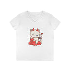 Lil Devil Cat V-Neck Play Tee - Puppy's Aesthetics