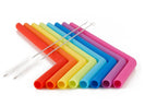 Sippy Sweeties – Reusable Rainbow Silicone Straw Set (6 Pack + Brush)