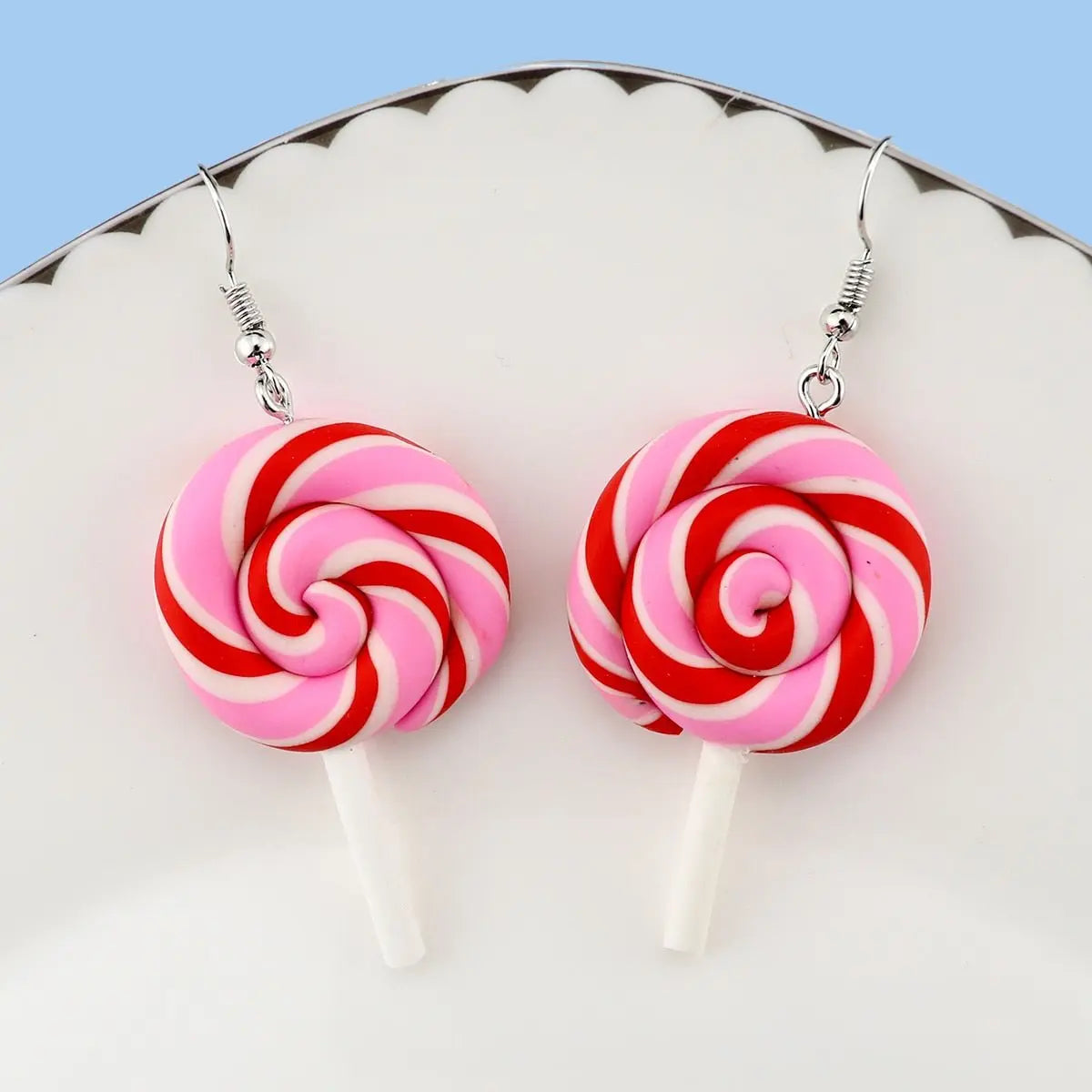 Rainbow Lollipop Drop Earrings silver G