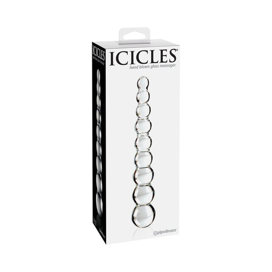 Icicles No. 2 Beaded 8.5 " Glass Dildo Clear