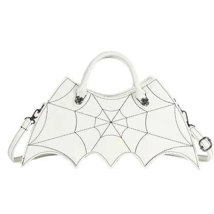 Pastel Goth Bat Shoulder Bag White
