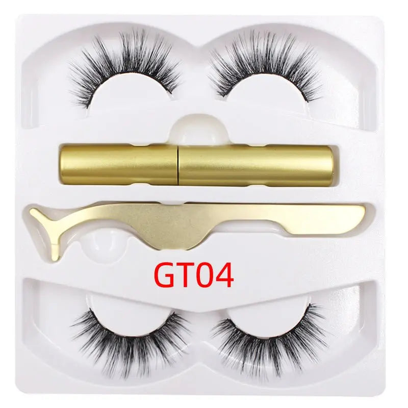 Magnetic Liquid Eyeliner & Eyelashes Set Gold Gt04 style