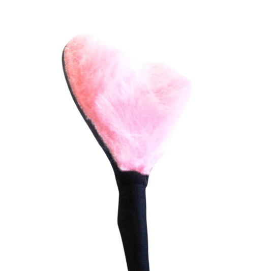 Fluffy Heart Crop – Pink & Black