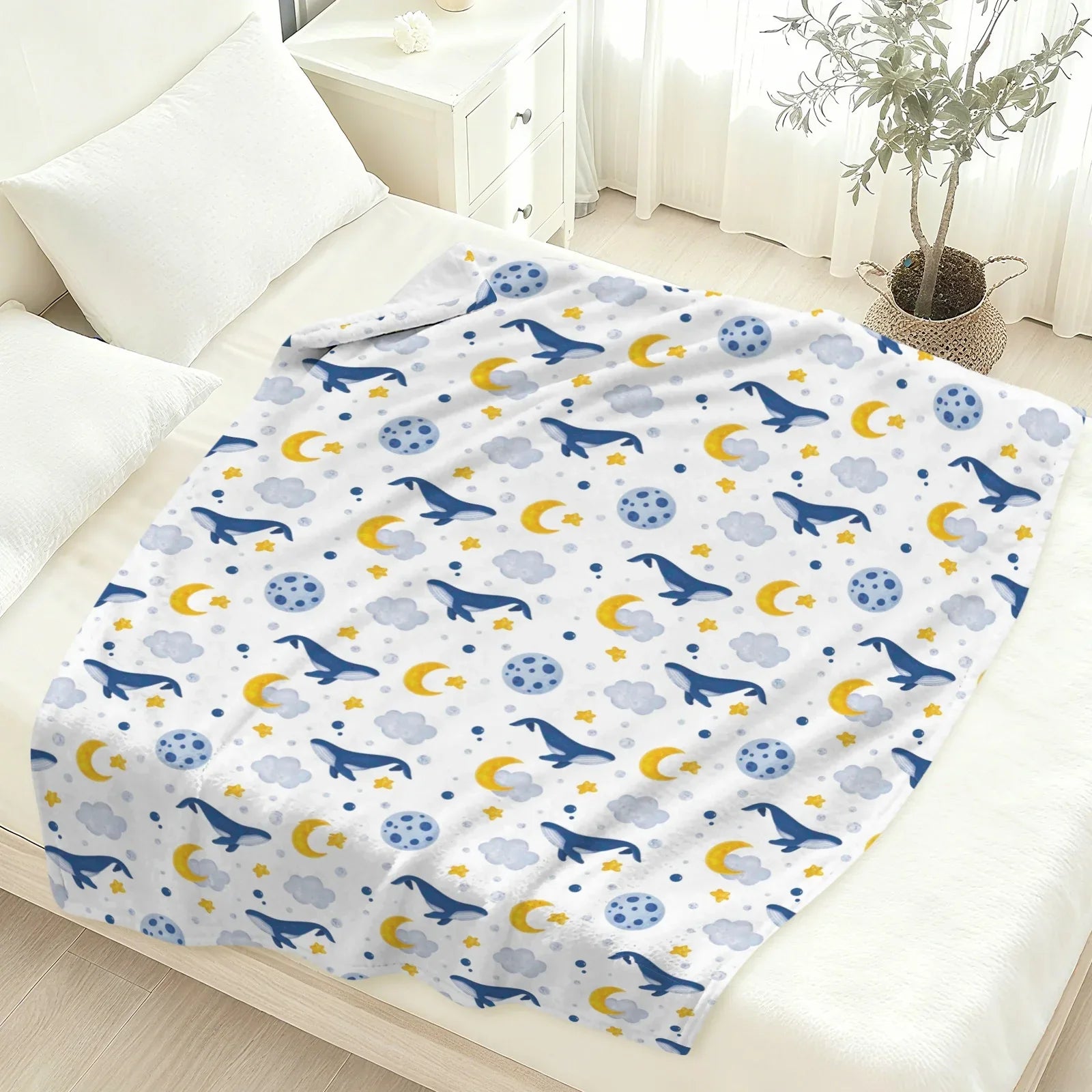 Dreamy Whale Fleece Blanket - Puppy's Aesthetics