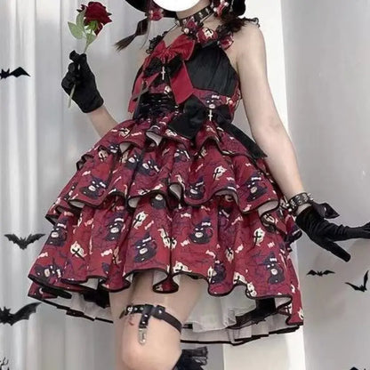 Pretty Pastel Goth Lolita Dress (Colors) Red