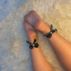 Bow-Tied O-Ring Ankle Cuffs