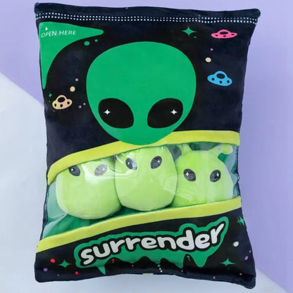 Kawaii Alien Plush Bag Pillow Plushie style-1-green 45cmx35cm