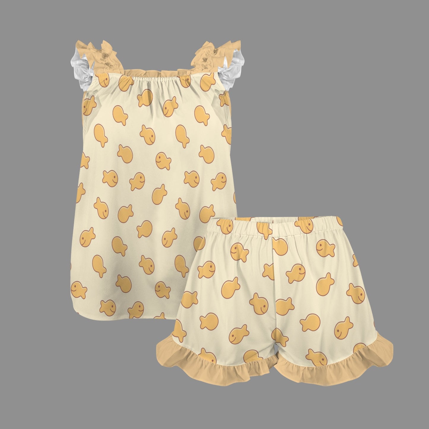 Fishie Crackers Ruffle Pajamas