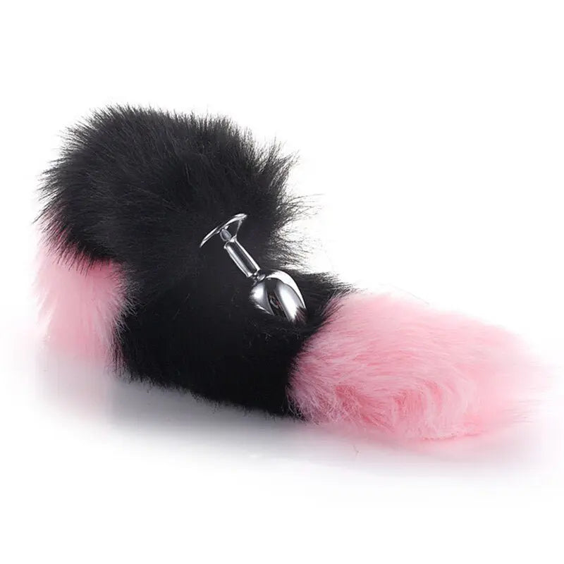 Kawaii Pink & Black Anal Tail (28 Colors) Black Pink