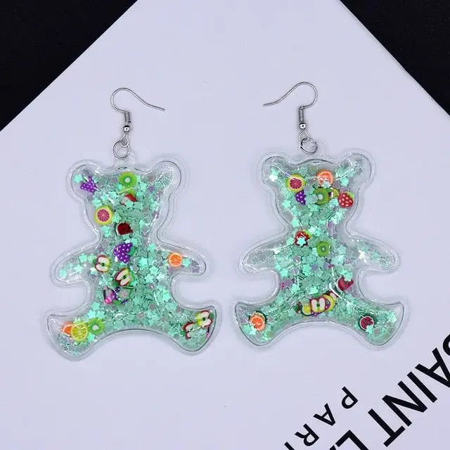 Kawaii Transparent Dangle Drop Earrings (Colors) 28