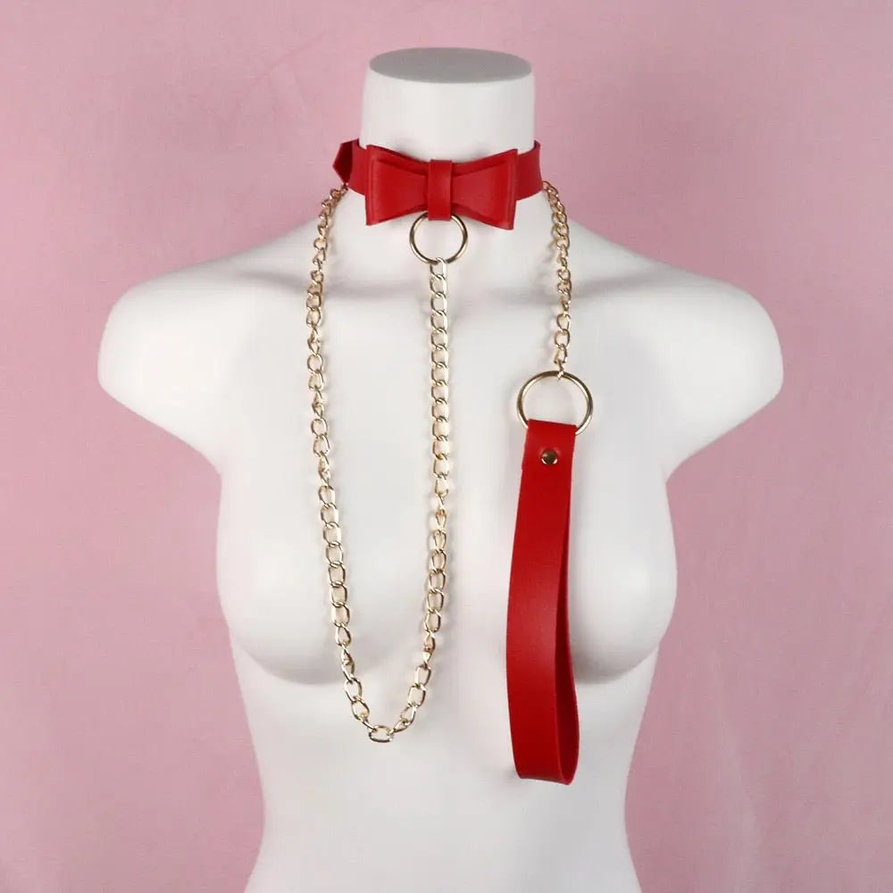 Pretty Bow Collar & Leash (Colors) style 3