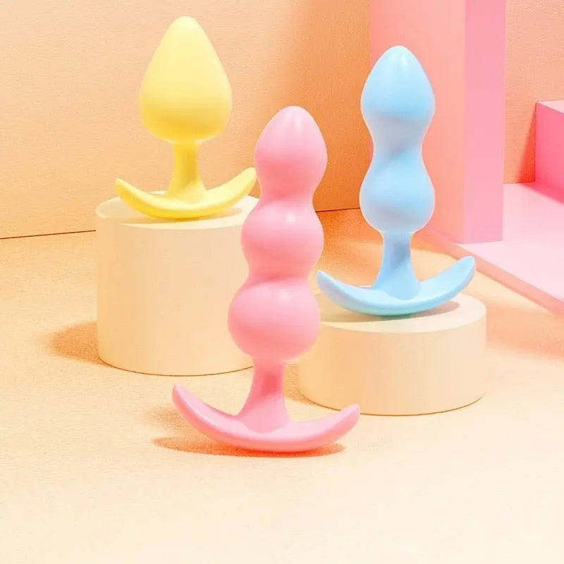 3pc/Set Colorful Soft Silicone Anal Plugs Puppy's Aesthetics