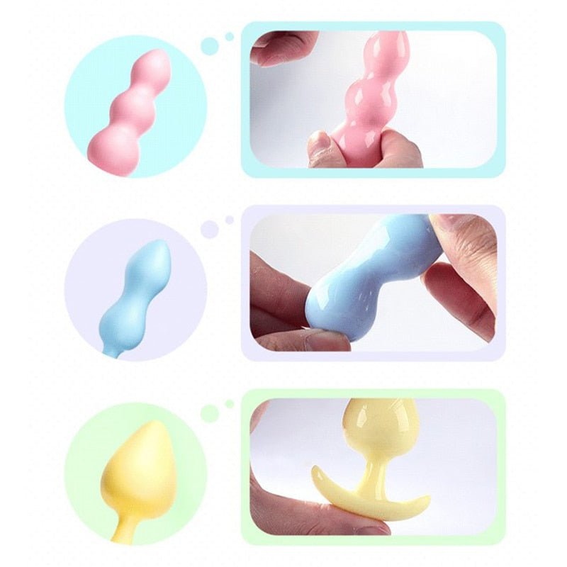 3pc/Set Colorful Soft Silicone Anal Plugs Puppy's Aesthetics