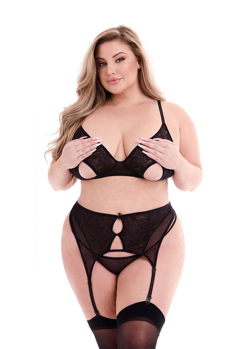3pc Eco Peek-A-Aboo Bra Garter Panty