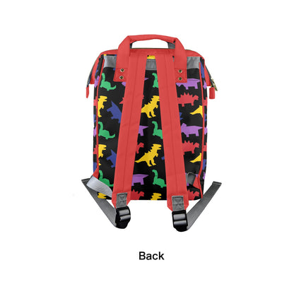 Colorful Lil Dinos Large Diaper Bag