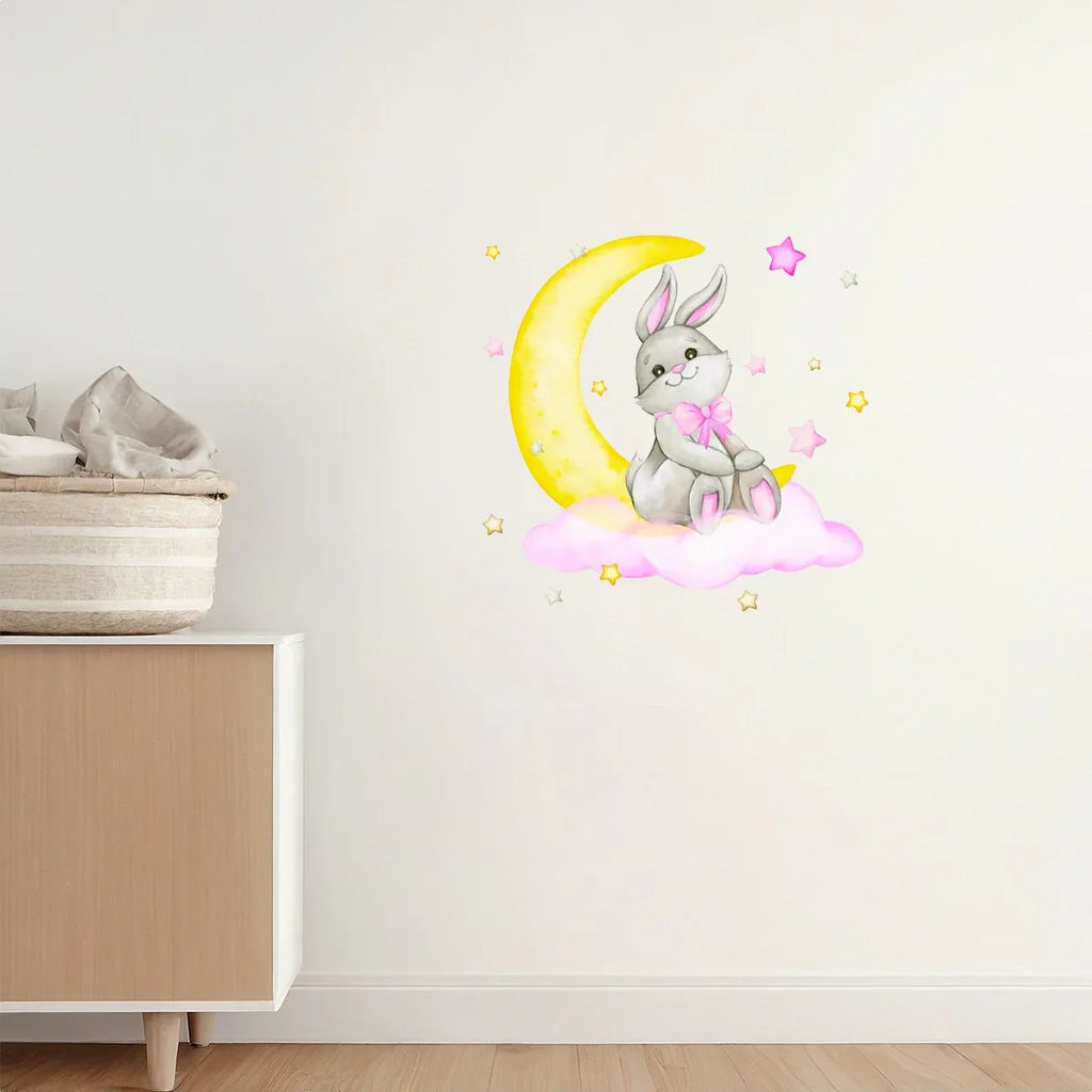 Lil Moon Bunny PVC Wall Sticker - Puppy's Aesthetics