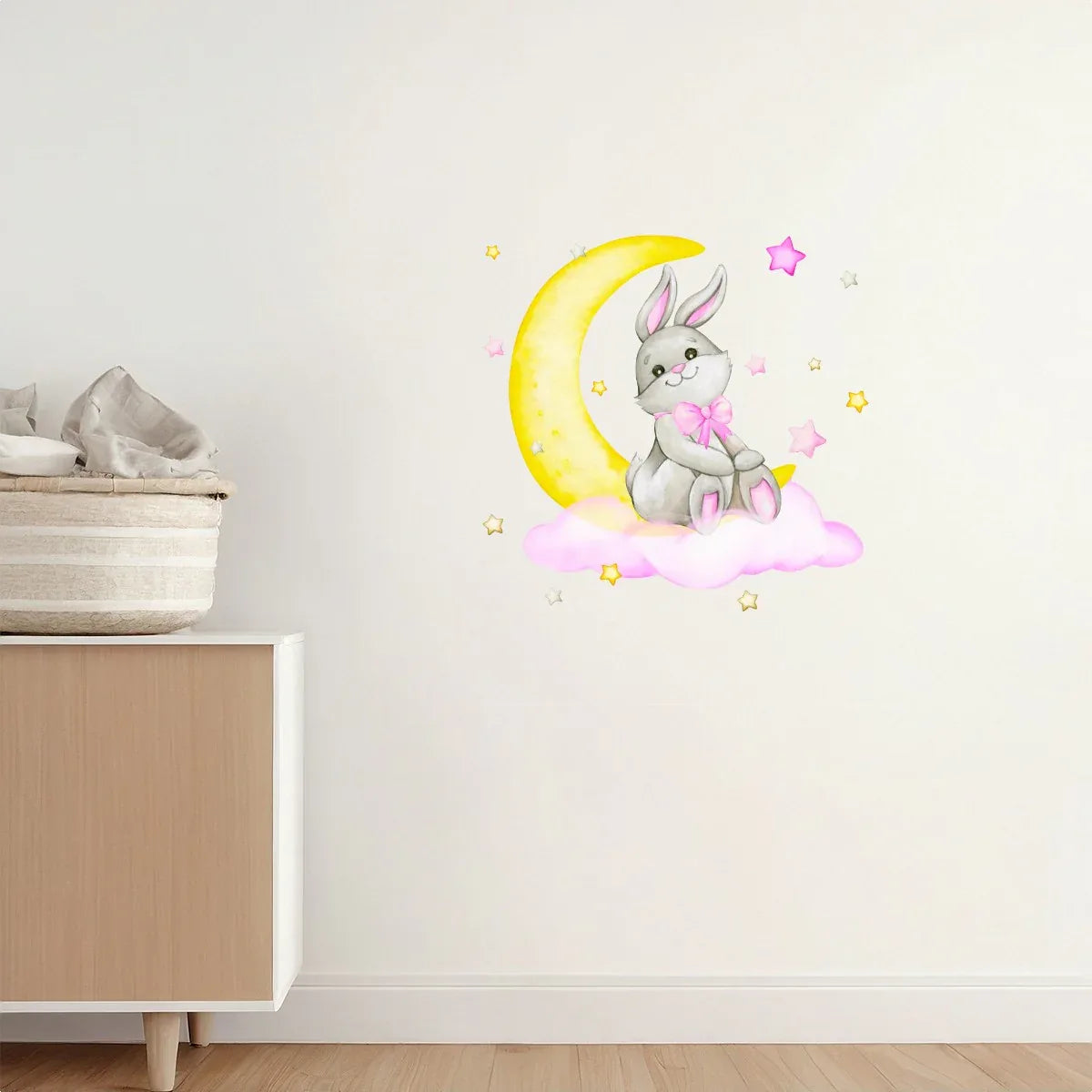 Lil Moon Bunny PVC Wall Sticker - Puppy's Aesthetics