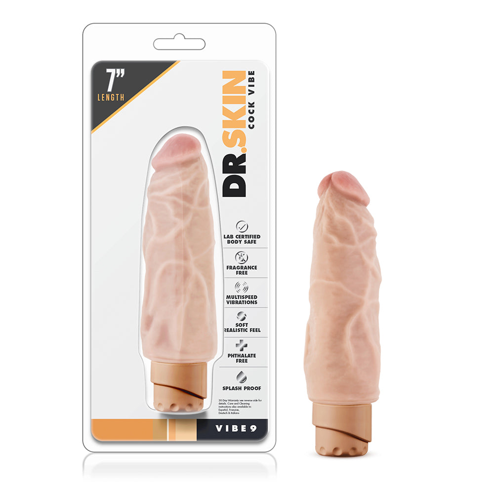 Dr. Skin Cock Vibe 9 Realistic 7.5 " Vibrating Dildo Beige