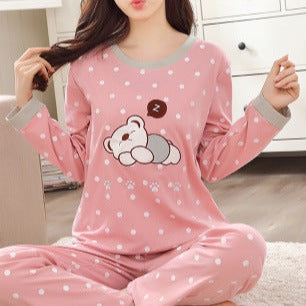 Pink Polka Dot Koala Pajama Set
