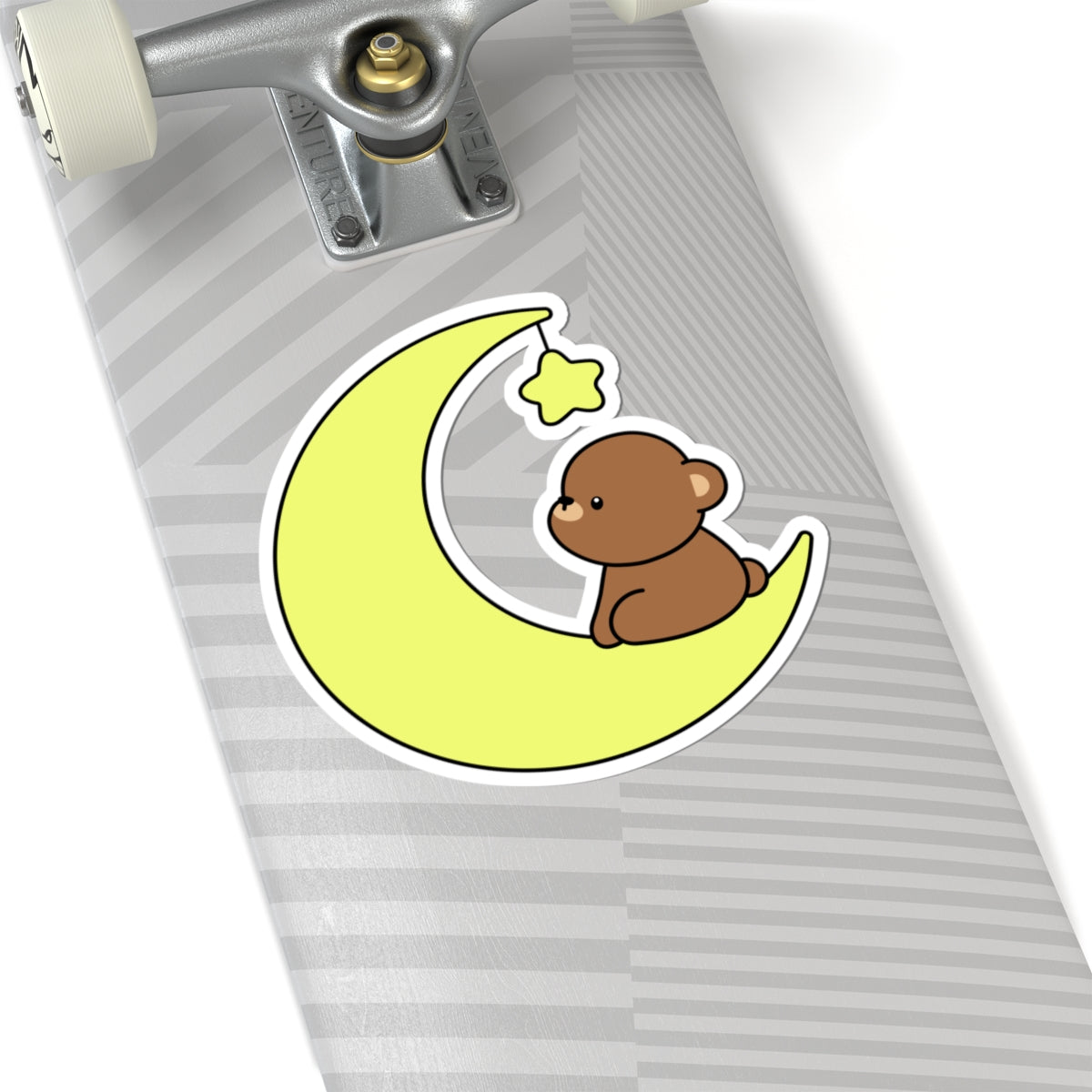 Cute Bear on Moon Kiss-Cut Sticker - Puppy's Aesthetics