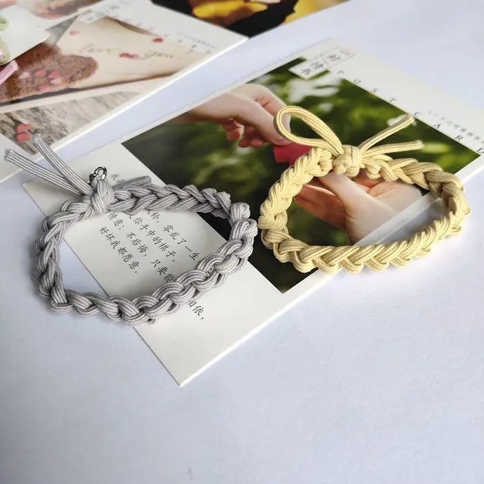 Magnet Couple Bracelet Set (Colors) 11 # handmade magnetic knitting bracelet [gray + yellow one pair]