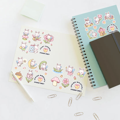 Spring Garden Sticker Sheet - Puppy's Aesthetics