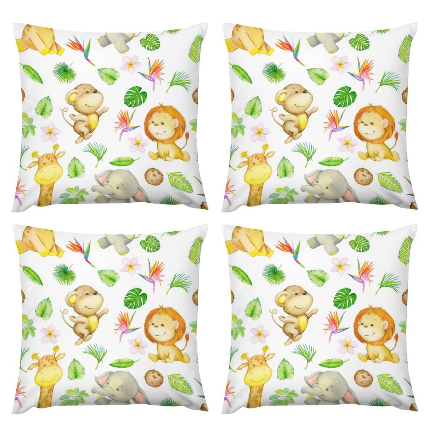 Safari Plush Pillowcase Set (4)