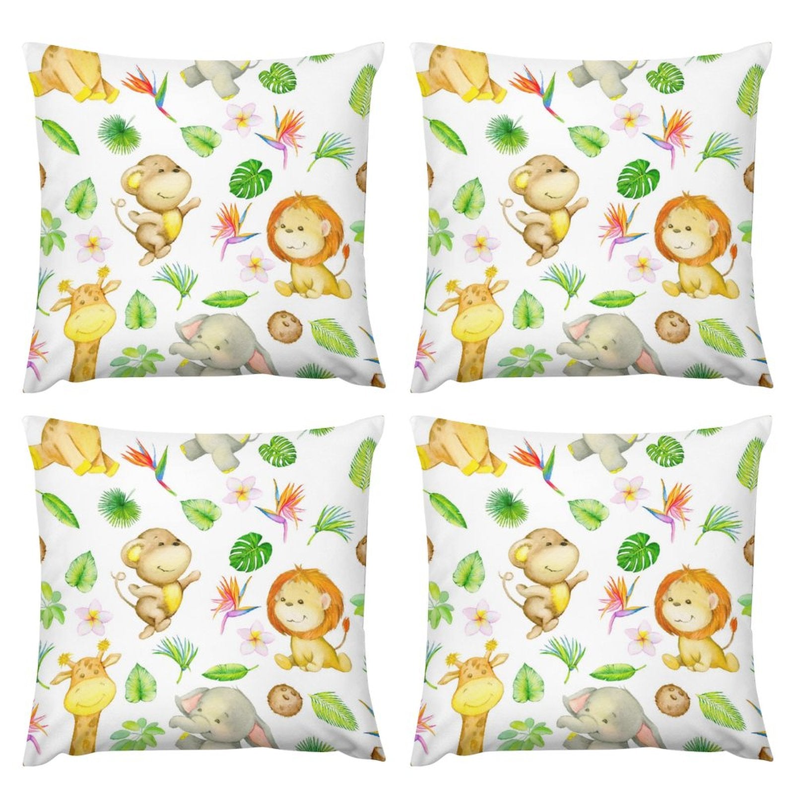 Safari Plush Pillowcase Set (4)
