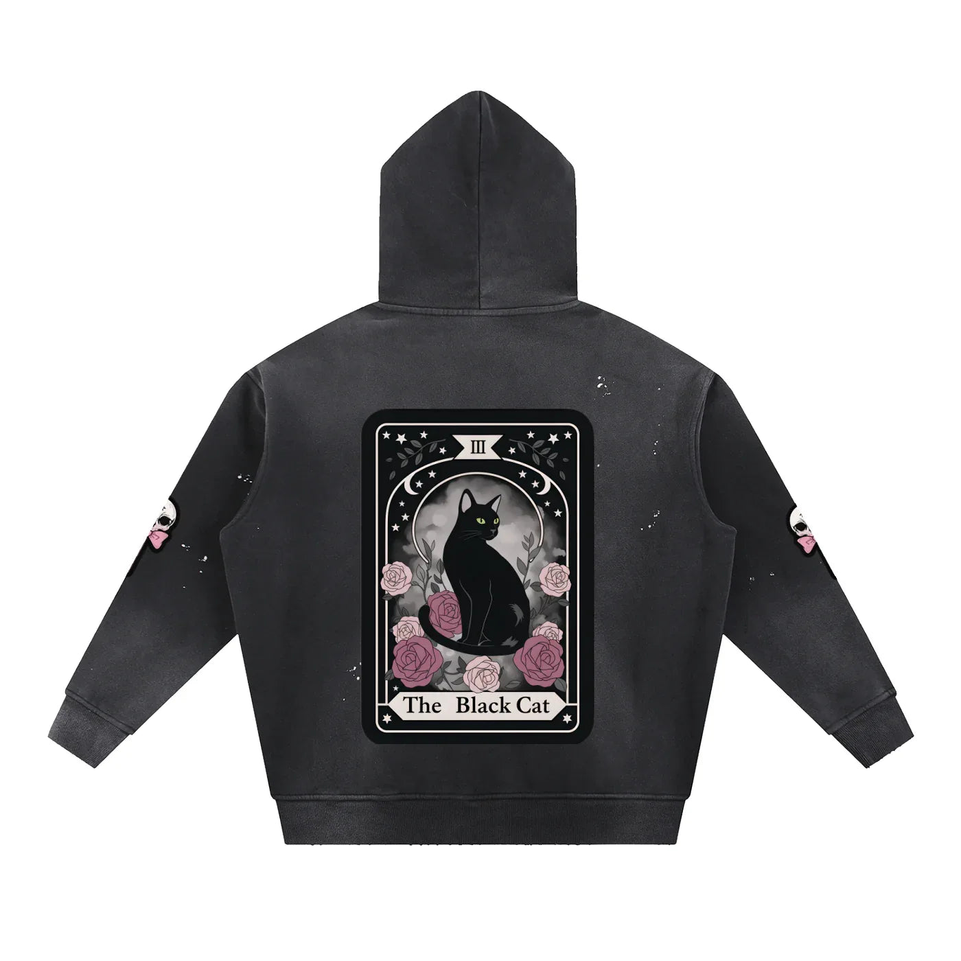 Goth Queen Frayed Fleece Hoodie - Puppy's Aesthetics