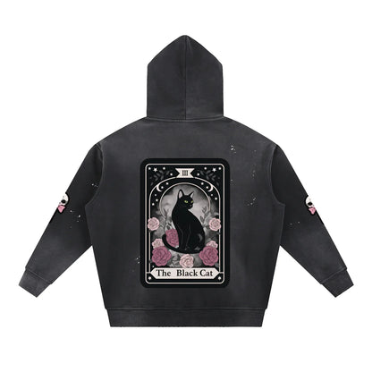 Goth Queen Frayed Fleece Hoodie - Puppy's Aesthetics