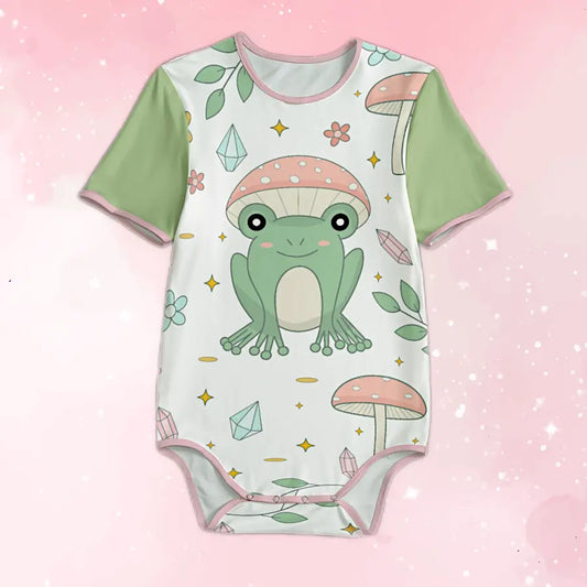 Mushroom Frog Cottagecore Adult Unisex Onesie - Image #1