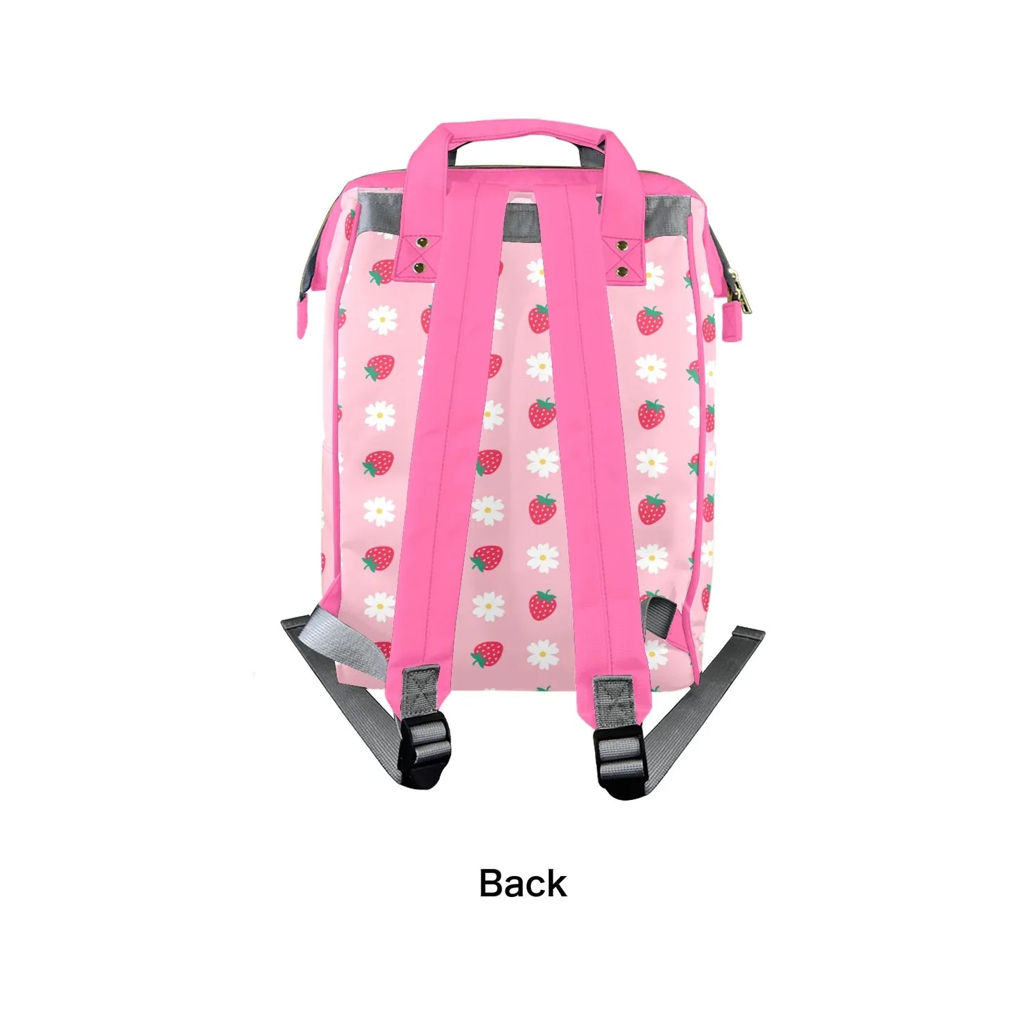 Strawberry Plaid Large Diaper Bag - Puppy's Aesthetics