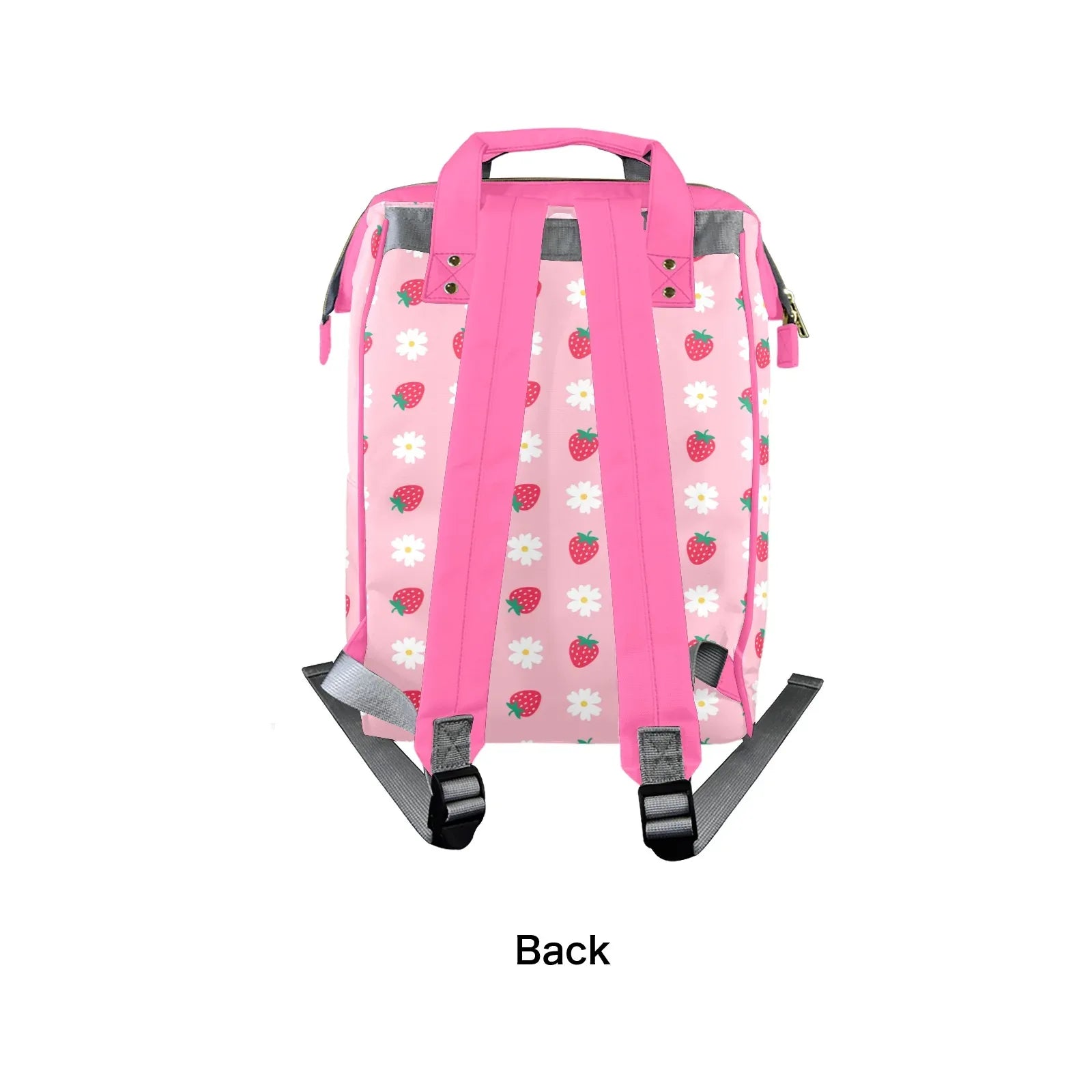 Strawberry Plaid Large Diaper Bag - Puppy's Aesthetics