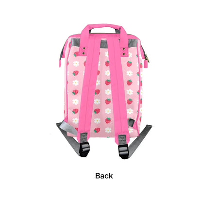 Strawberry Plaid Large Diaper Bag - Puppy's Aesthetics