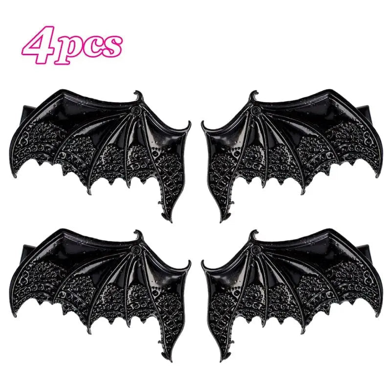 4Pcs Gothic Bat Wings Hair Clips Puppy's Aesthetics
