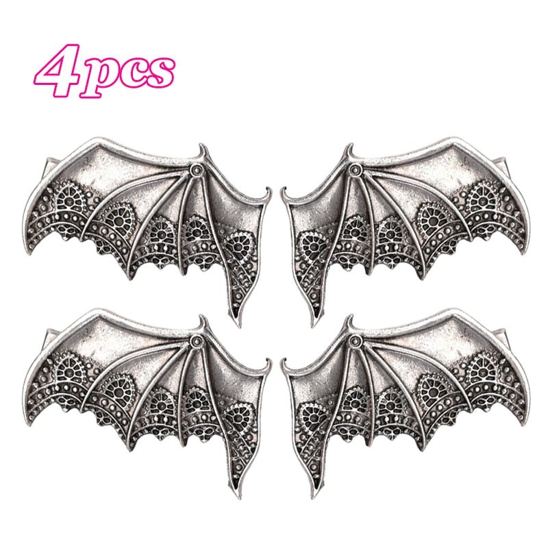 4Pcs Gothic Bat Wings Hair Clips Puppy's Aesthetics